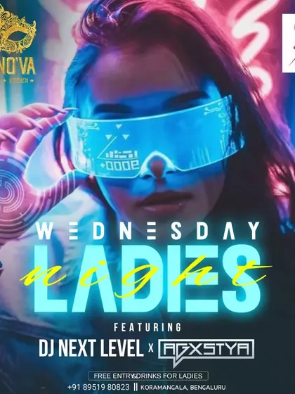 A classic Wednesday Ladies Night at Casinova, Koramangala. These midweek parties are a great way to break up the week with some fun and dancing.