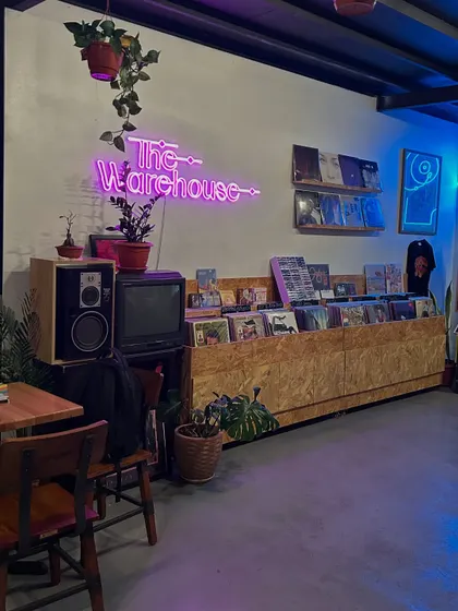 A cool, neon-lit record store and cafe space in Riyadh. Part of my international work involves exploring the local scene and connecting with grassroots cultural hubs.