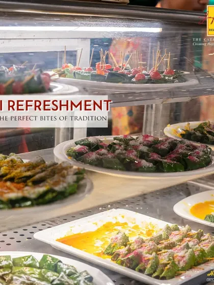 End your meal with a traditional twist at our Desi Refreshment station. The "Chowpatty Pan Shop" offers a variety of freshly made paan, a perfect mouth freshener to conclude a grand feast.