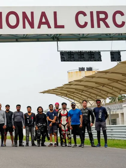 Another group shot from our event at Madras International Circuit, showcasing the diverse group of riders who join us.