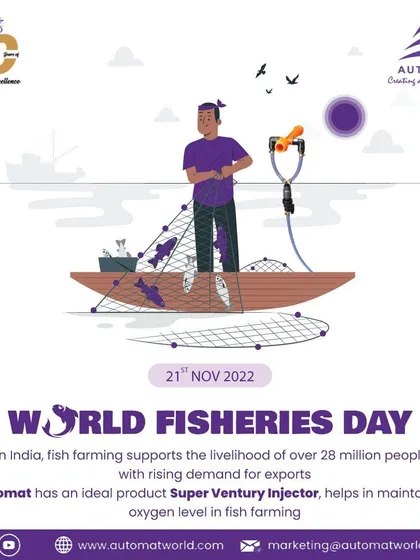 For World Fisheries Day, we highlight our Super Ventury Injector. This product is an ideal solution for maintaining optimal oxygen levels and delivering nutrients in fish farming, supporting the livelihood of millions.