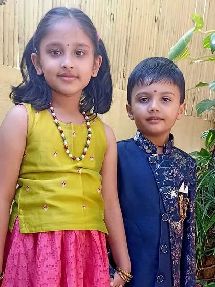Another photo of the siblings posing together during the festival.