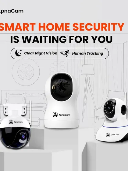 Smart home security is waiting for you. This image highlights our cameras' clear night vision and human tracking capabilities.