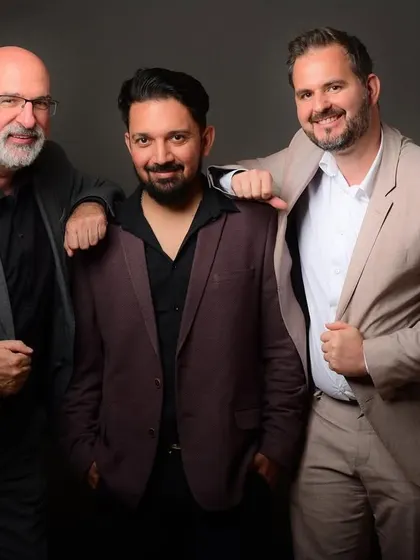 A group portrait of three executives from Germany. I work to create a rapport that results in a photo that feels both professional and collegial.