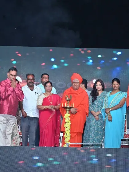 Participating in the lamp lighting ceremony to kick off the RCN Channel's 25th-anniversary event in Hunsur. A great start to a grand celebration.