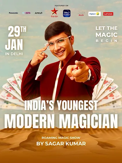 A poster for my roaming magic show in Delhi. I was excited to be back and share some new, up-close miracles.
