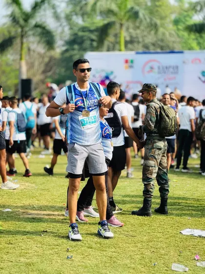 A candid shot after the Kanpur Half Marathon. It's not just about volleyball; it's about embracing a lifestyle of fitness and health.