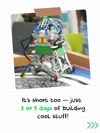 This image emphasizes the short and impactful nature of our Diwali Camp, offering 3 or 5 days of building cool and innovative projects.