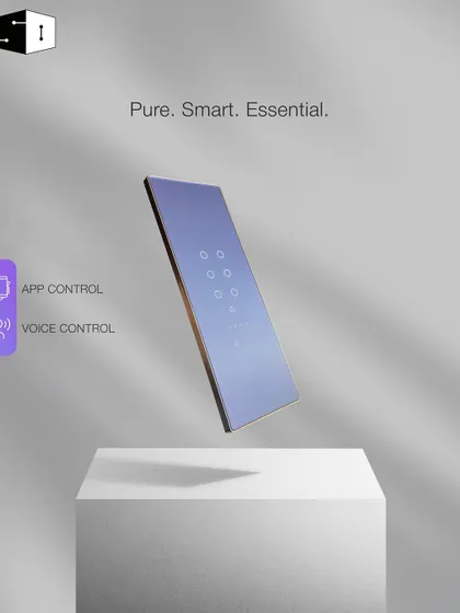 Pure. Smart. Essential. This sleek touch switch, controlled by app or voice, is designed to be the centerpiece of your modern home. It's breaking boundaries in form and setting standards in function.
