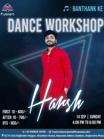 Get ready to groove with guest instructor Harsh. We frequently host workshops with talented dancers to bring fresh styles to our studio.