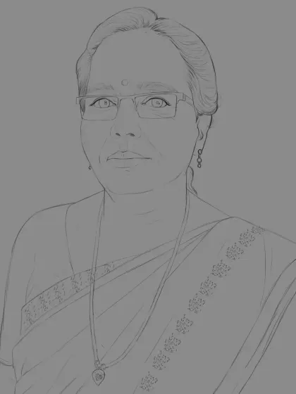 The initial line sketch for a mother's portrait. This is the first step where I carefully outline the features before adding color and shading.