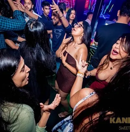 A candid shot of the dance floor at Kandy Shop club. My open format style means I can switch from Bollywood to R&B to keep the vibe fresh and the crowd engaged all night.
