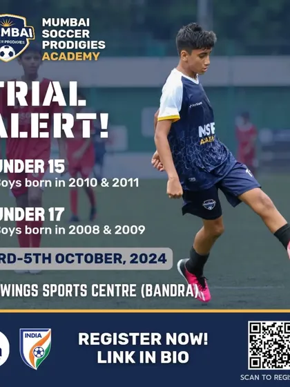 Trial Alert! We are looking for U15 and U17 players for trials at Wings Sports Centre, Bandra.