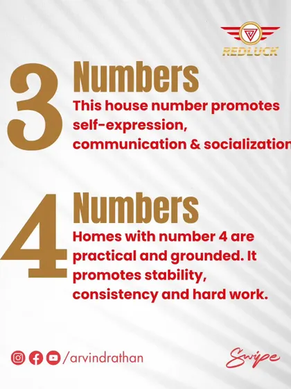 A number 3 house promotes self-expression and socialization. A number 4 house is practical and grounded, promoting stability, consistency, and hard work.