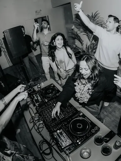 The energy at my first Canadian Lush Loft party in Toronto was electric. This shot captures that perfect moment of connection between me and the dancefloor. It’s all about creating that intimate, grassroots rager where everyone feels the music together.