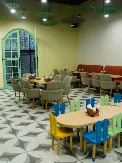 Our kid-sized tables and colorful chairs are perfect for the younger guests at a birthday party.