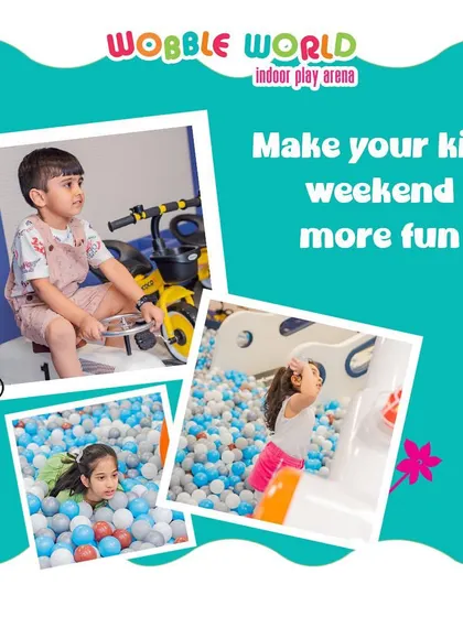 Make your kids' weekend more fun with a trip to Wobble World. This collage shows the variety of activities that await.