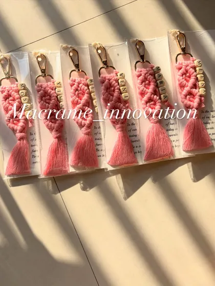 Bright pink and full of fun. These custom name keychains are perfect for adding a pop of color to your bag or keys.