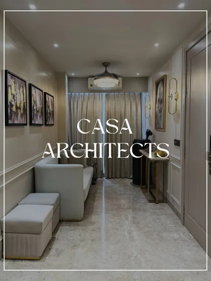 A promotional image for my services, set against the backdrop of an elegantly designed hallway, emphasizing my brand as an architect of fine spaces.