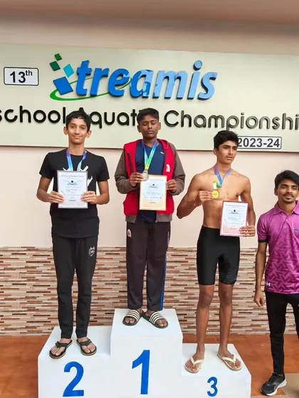 Another well-deserved podium for one of our swimmers. Consistent training and a focus on technique lead to these moments of success.
