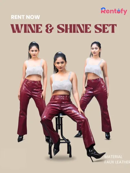 Wine and shine. These faux leather trousers in a deep wine color are perfect for a night out. Pair them with a simple top and let the pants do the talking.