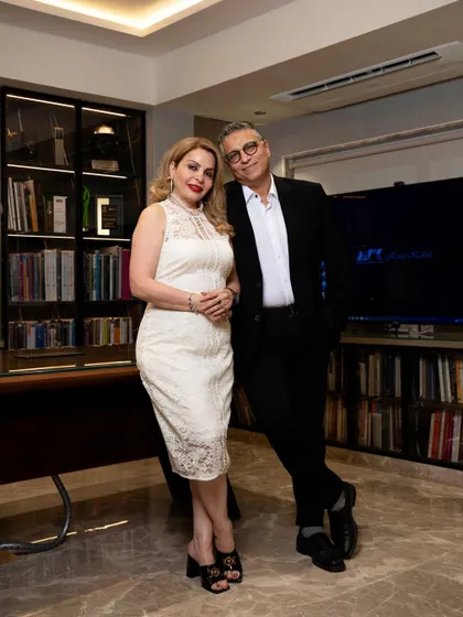 A portrait of myself with Ms. Mahnaz Tafti Kabul, our Director of Interior Design. Her expertise in blending contemporary elements with timeless charm has been invaluable to our firm's success.