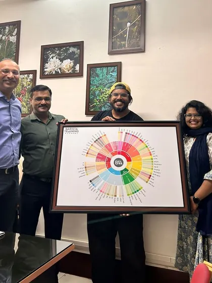 We were honored to present our Hindi flavor wheel to the Coffee Board of India. Our goal is to make good coffee accessible for real, not just on a forum.