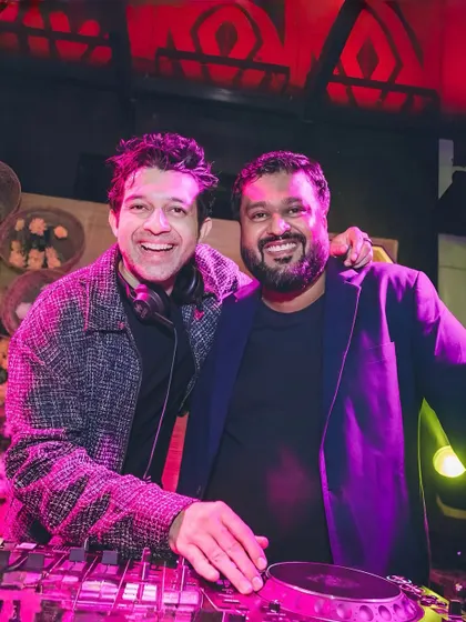 A happy moment with party host Richard Mathew at Seven Rivers, Taj MG Road. Collaboration is key to great events.