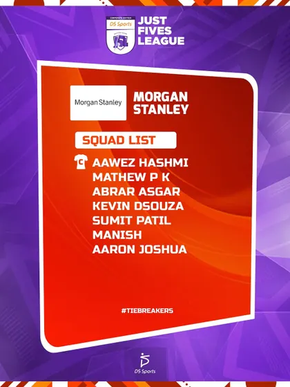 The official squad list for the Morgan Stanley team.