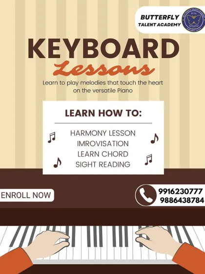 In our keyboard lessons, students learn essential skills like harmony, improvisation, chord structures, and sight-reading, providing a solid foundation for any musical style.