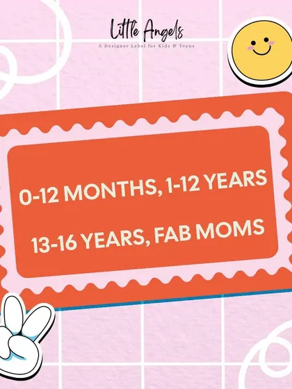 A graphic showing the wide range of ages we cater to, ensuring style for every stage of childhood.