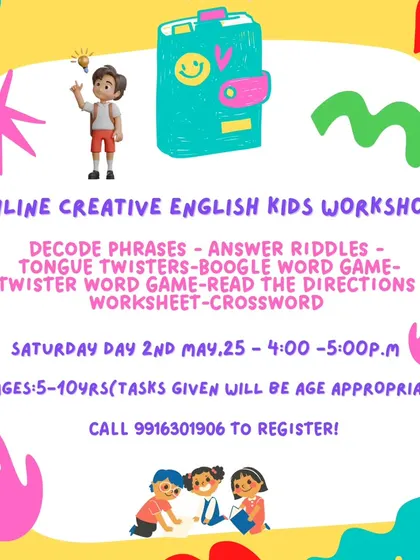 Join my fun-filled Creative English workshop, accessible online for kids aged 5 to 10. All tasks are designed to be age-appropriate, ensuring every child can participate and learn at their own pace.
