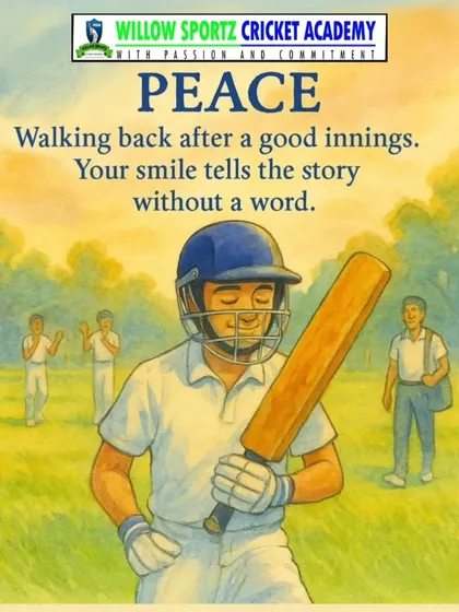 The feeling of peace after a good innings. This is the satisfaction that comes from hard work and successful execution on the field.