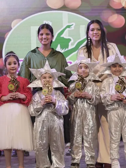 Our cute little stars from the Kids Beginner batch at 'Magnifique 2024'. Even our youngest dancers get the chance to experience the thrill of a stage performance.