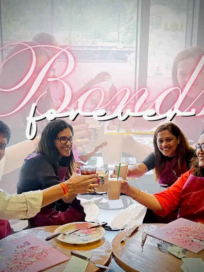 "Bonds forever." Friends toasting to their creative time together during our Cherry Blossom workshop. Art is always better with good company.