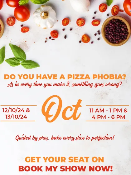 Do you have pizza phobia? This poster playfully addresses the common mistakes people make at home and offers our workshop as the perfect solution, with guided help from pros.