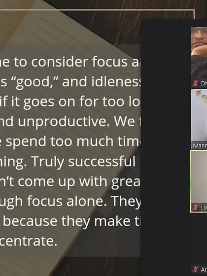 In this parent session, we discussed how making time for "idleness" or "not concentrating" is crucial for creativity, both for us and our children. It's about shifting our perspective from constant productivity to mindful presence.
