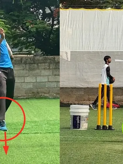 This image is the same as 200 and shows the correction in the left arm spinner's finish. A better stride alignment naturally leads to a more controlled and effective follow-through.