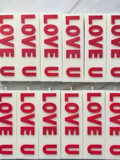 My "LOVE U" candles are a bold and modern way to express your feelings. They make a great anniversary or Valentine's Day gift.