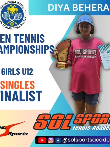 Congratulations to Diya Behera for reaching the finals in the Children U12 Singles Open Tennis Championships. Her determination and talent are amazing.