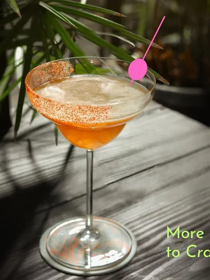 Our Hunasehannu Manhattan, a unique cocktail with a local tamarind twist, perfect for a cozy, rainy day.