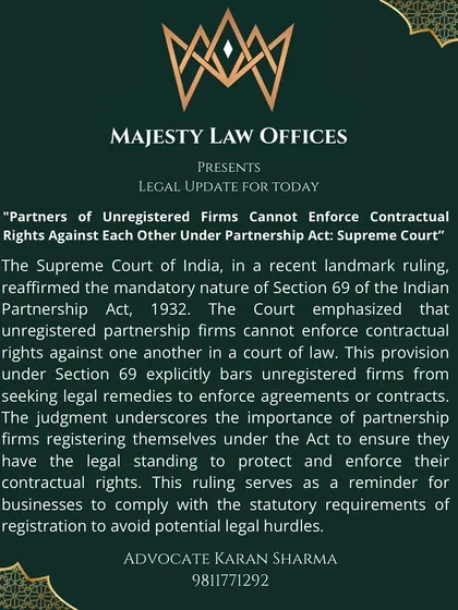 This Supreme Court ruling is a critical reminder for all business partners. If your partnership firm is not registered, you cannot sue your other partners to enforce your contractual rights. I explain why registering your partnership firm under the Indian Partnership Act, 1932 is essential to protect your legal standing.