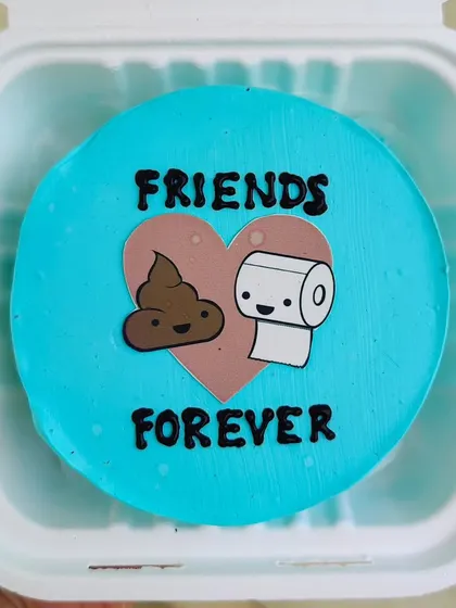A funny friendship day bento cake, because some friends are just like this. It's a humorous way to celebrate your unique bond.