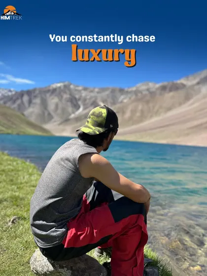A moment of quiet reflection by the shores of Chandratal. This trip isn't about luxury; it's about finding something real and connecting with nature in a profound way.