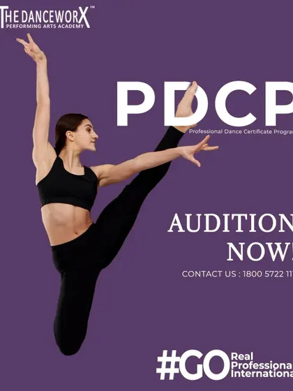 A direct call for auditions for our Professional Dance Certificate Program. The image of a powerful, technically proficient dancer represents the high standard of excellence we aim for, preparing students for a real, professional, and international career in dance.