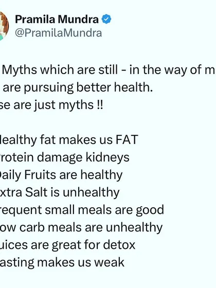Let's bust some persistent myths. Healthy fat does not make you fat, daily fruits are not always healthy, and fasting does not make you weak. Understanding these facts is crucial for your health journey.
