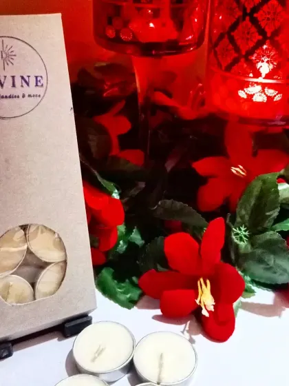 My unscented tealights come in the same handmade packaging, complete with my 'Divine' logo, making them a lovely gift.