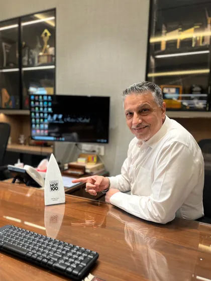 At my desk with the 'Hot 100' award from Architect and Interiors India. It is always an honor to be recognized for my work by esteemed industry publications.