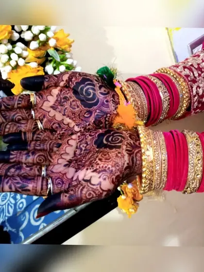 The deep, almost black stain that develops after a couple of days is the ultimate goal for bridal mehendi.
