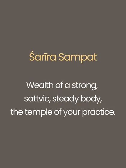 The concept of Ārtha, or yogic abundance, is one of the four aims of life (Puruṣārthas). It is not about hoarding wealth, but about having the necessary resources to uphold both life and dharma. This includes the wealth of a strong body (Śarīra Sampat), a clear mind (Manas Sampat), and noble company (Satsanga Sampat).